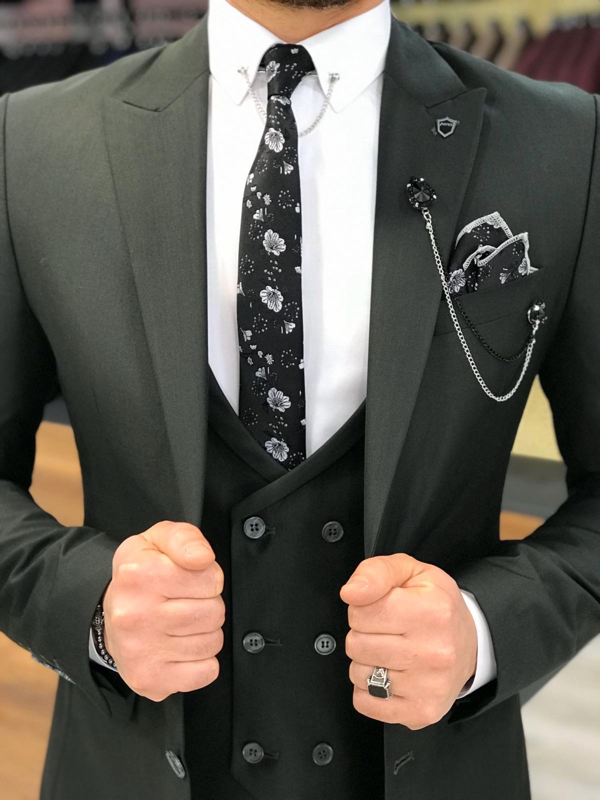 Louis Slim Fit Black Suit
