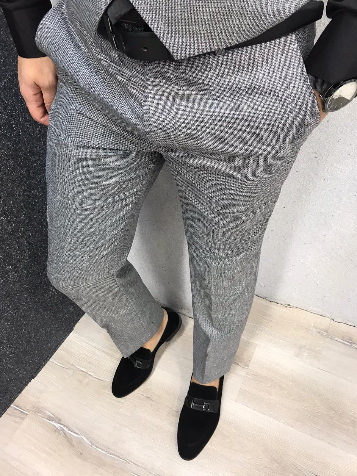 Wanker Gray Slim Fit Wool Suit