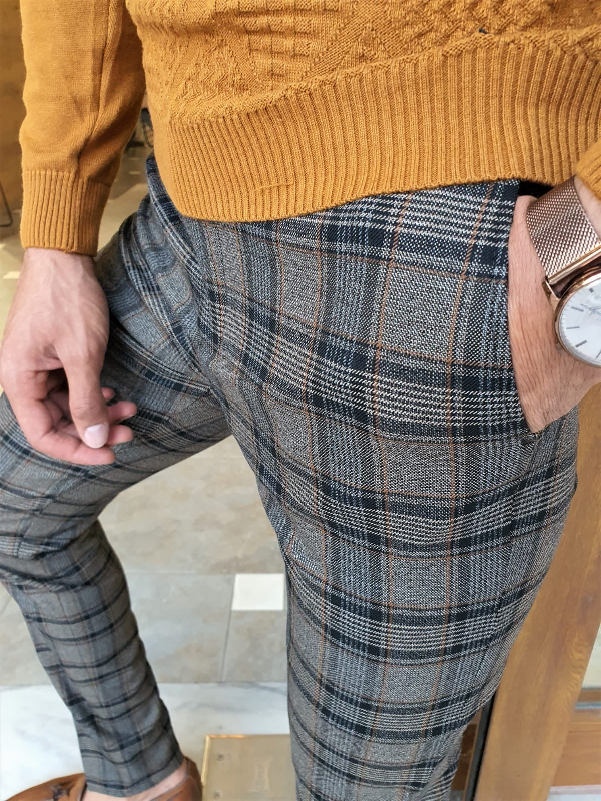 Camel on sale plaid pants