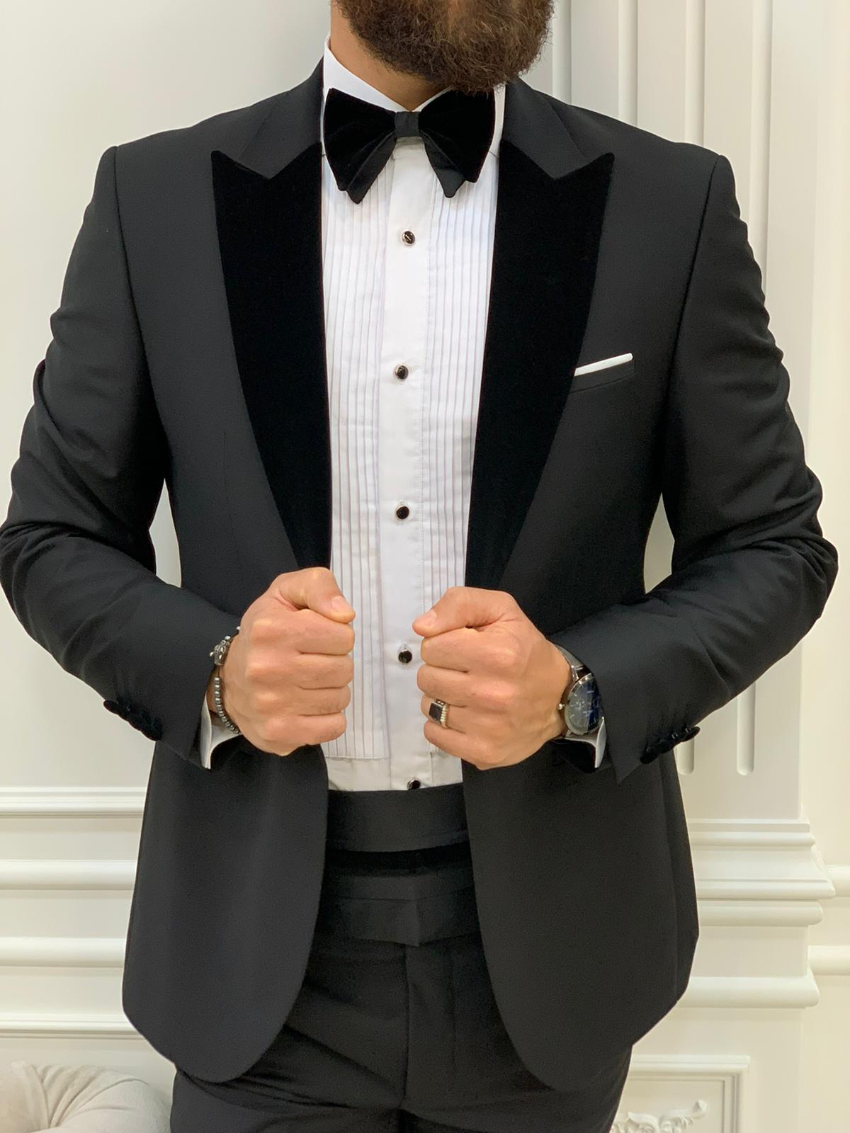 Bosco Black Dovetail Velvet Collar Tuxedo