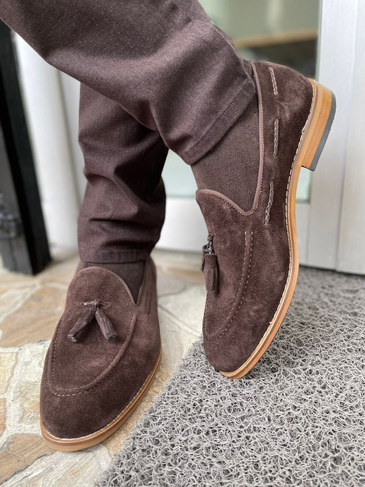 Remy Brown Suede Tassel Loafers