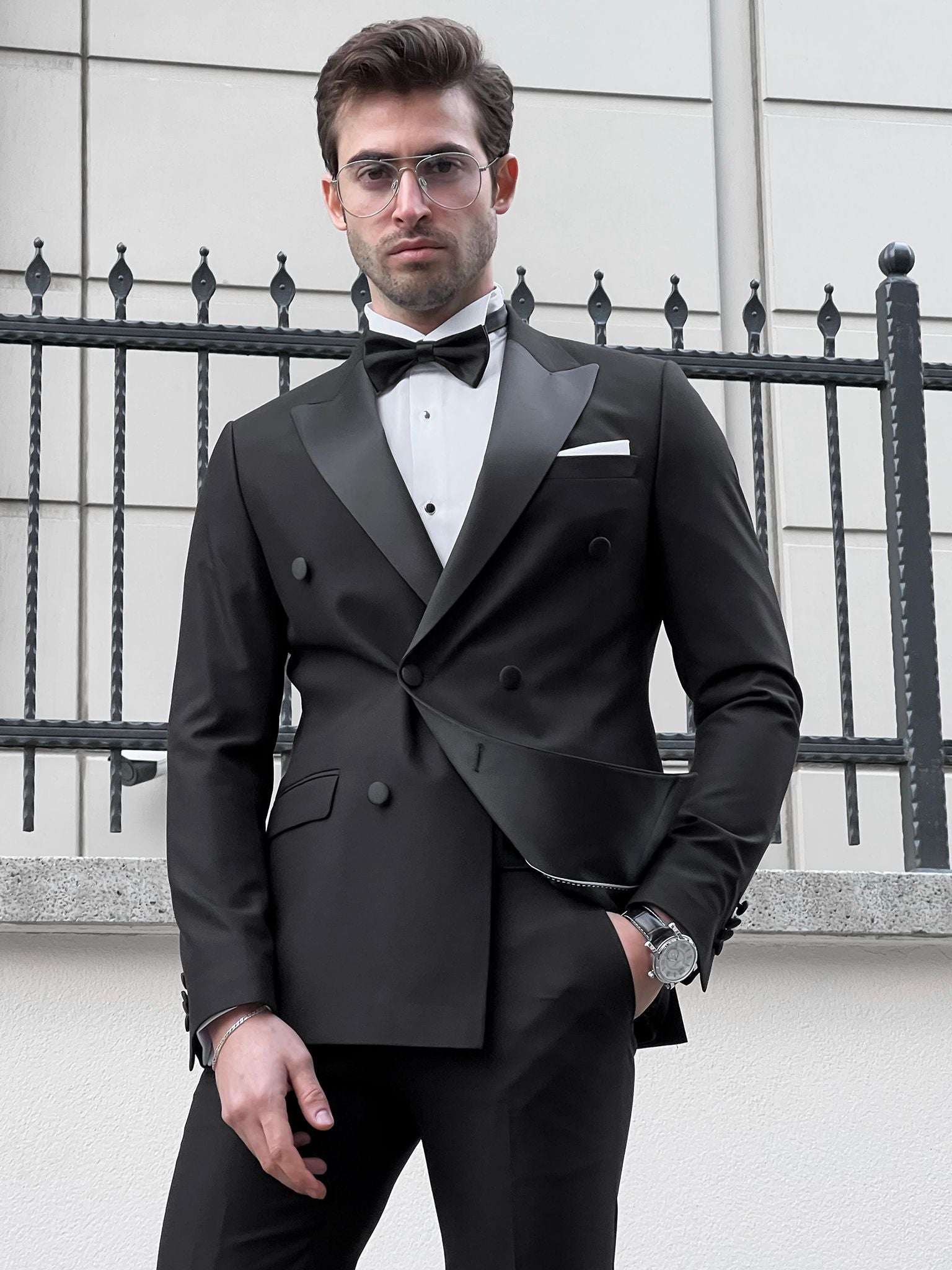 Black double breasted clearance tuxedo