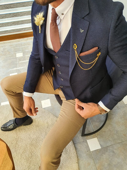 Torino Navy Blue Slim Fit Suit
