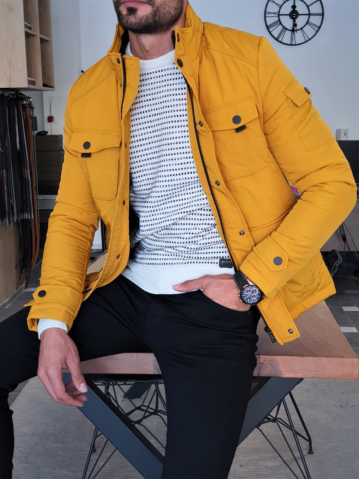 Buy Yellow Reversible High Neck Jackets for Men Online at Killer | 491193