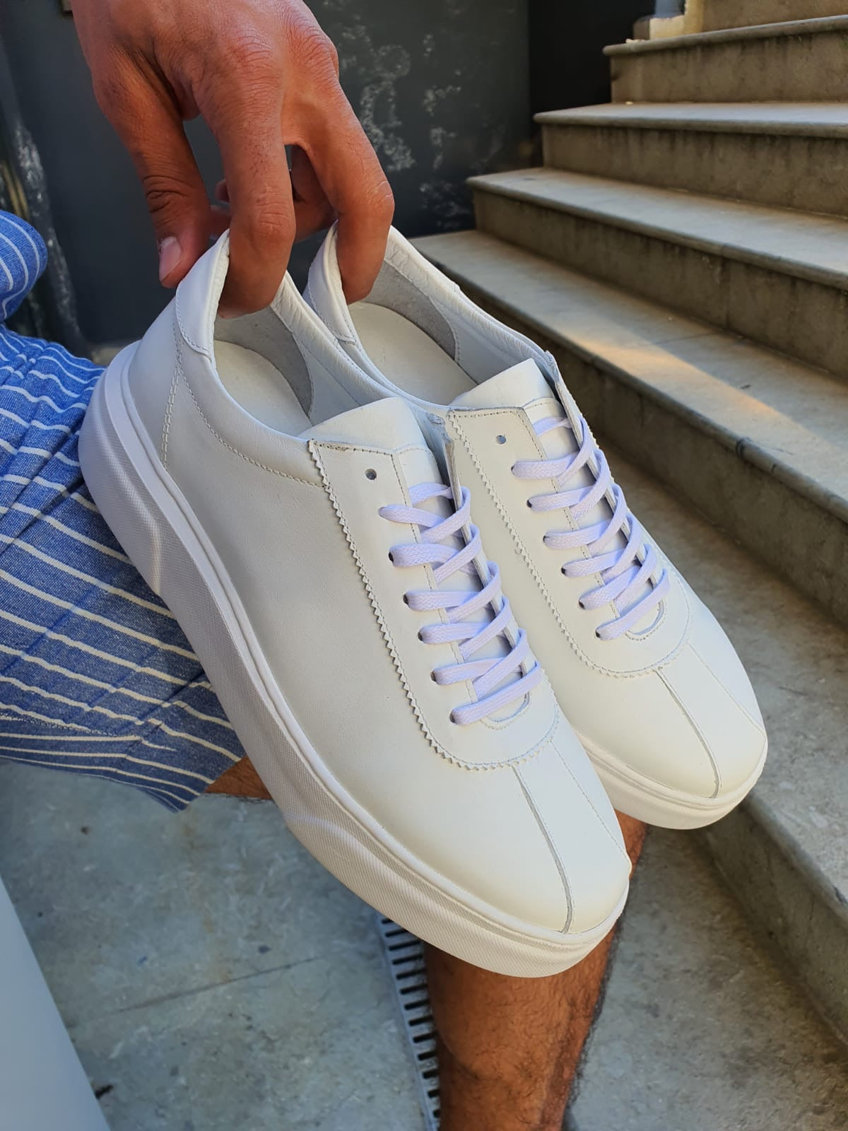 Bellingham White Laced Sneakers