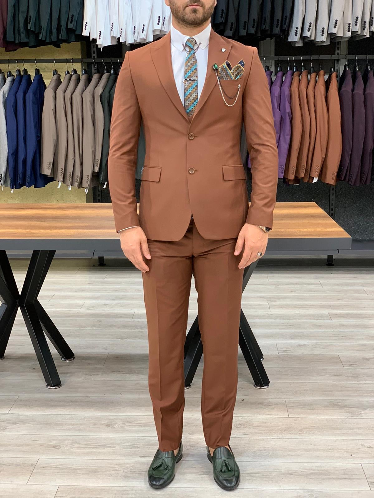 Eros Tile Slim Fit Wool Suit