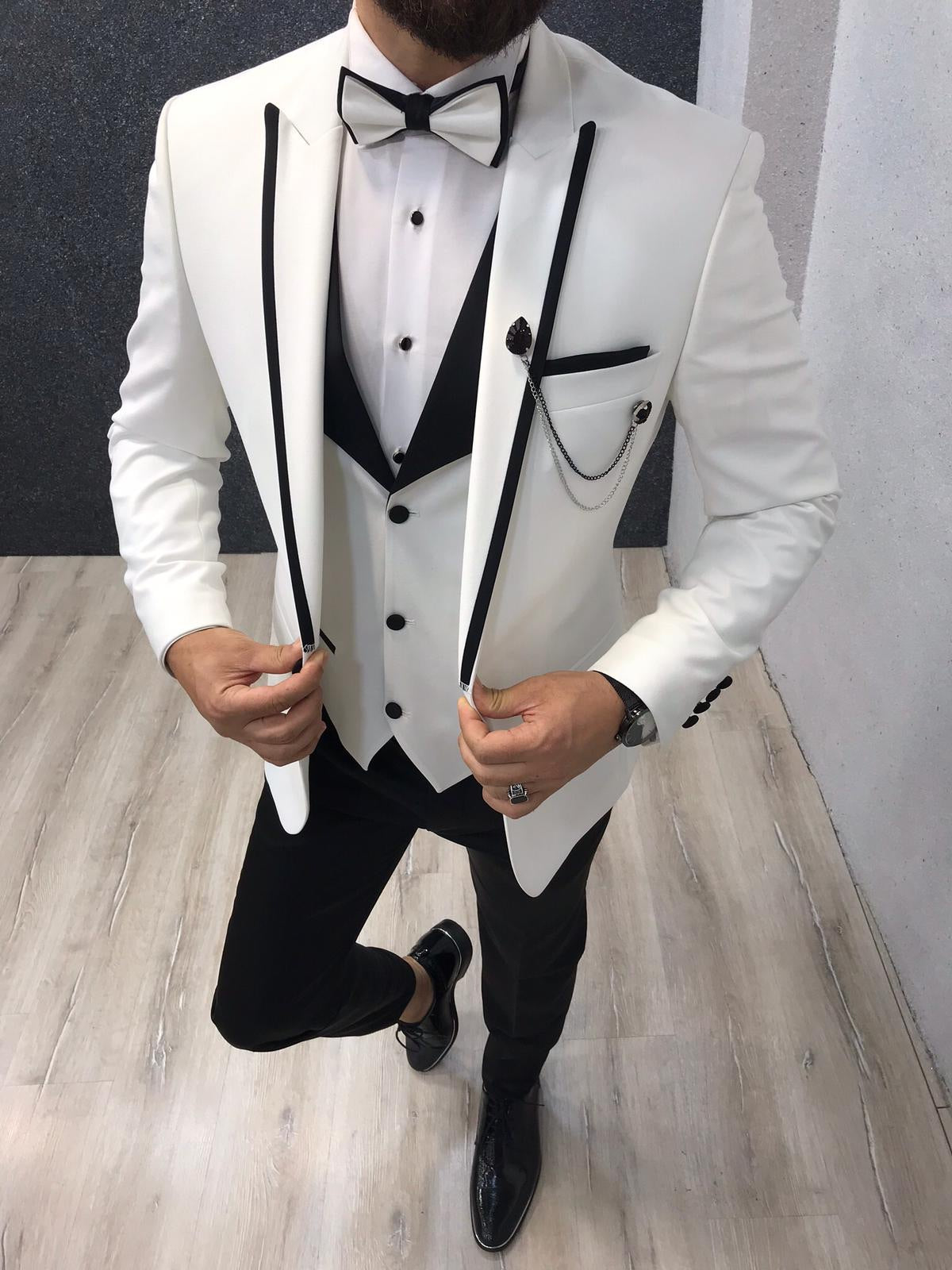 Lazio White Slim-Fit Tuxedo