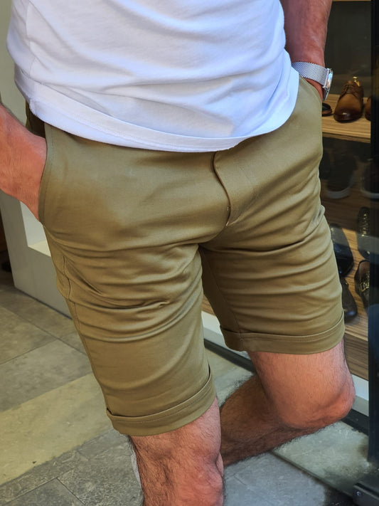 Sparks Khaki Slim Fit Shorts