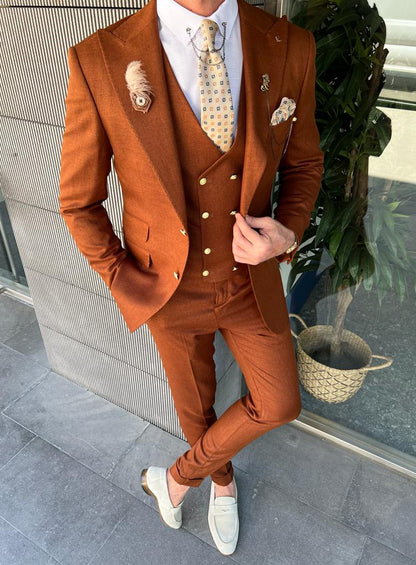 Bensen Slim Fit Double Pocket Tile Detailed Suit