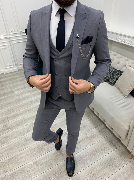 Stefano Gray Slim Fit Suit