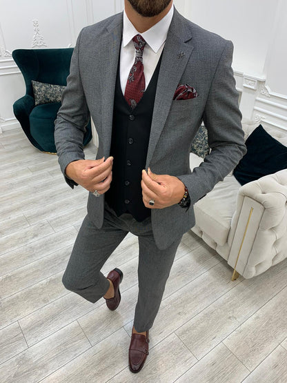 Dayton Gray Slim Fit Notch Lapel Suit