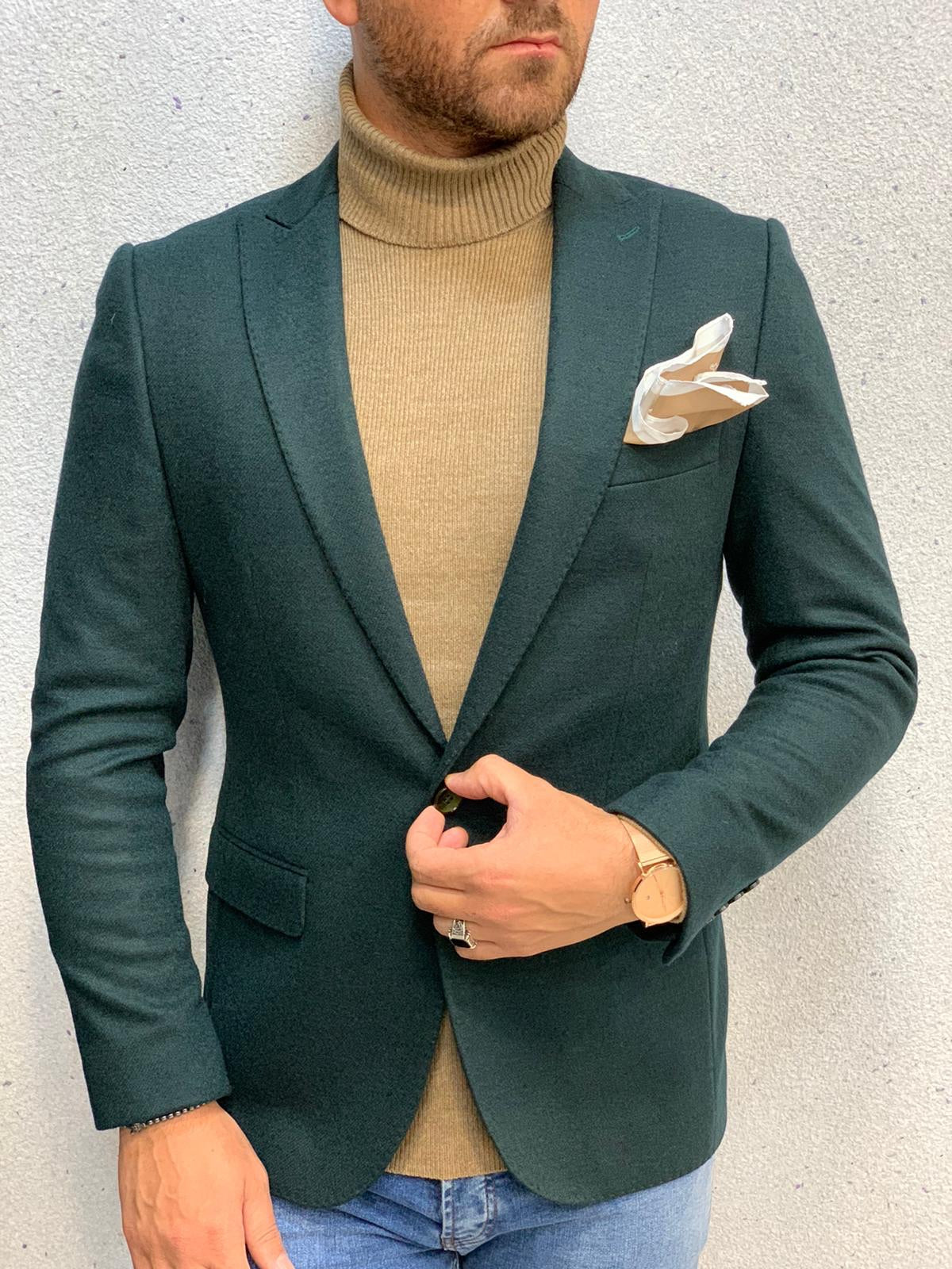 Sabeeqa Green Slim Fit Blazer