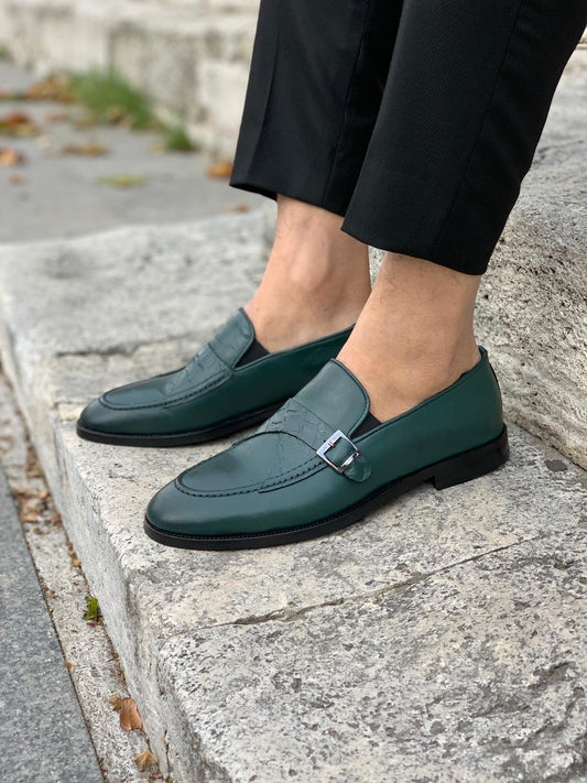 Stanoss Green Buckle Shoes