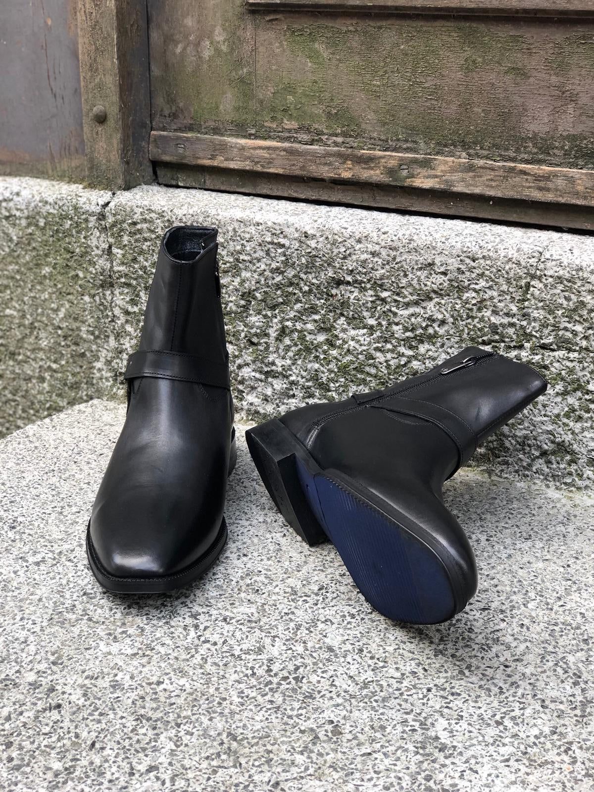 Eva Black Leather Boots – BRABION