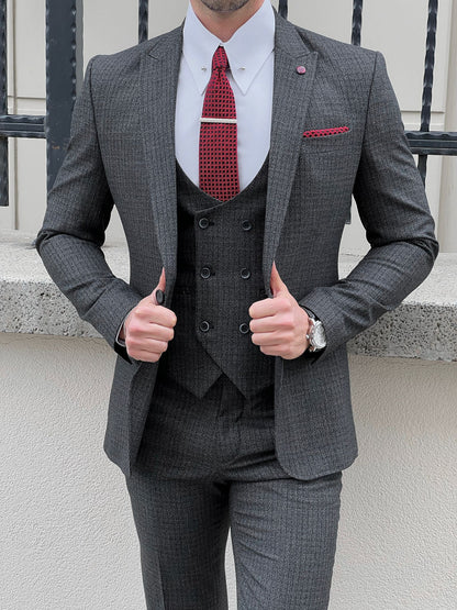 Fabio Anthracite Slim Fit Woolen Suit