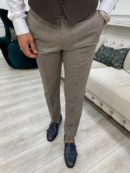 Dayton Brown Slim Fit Notch Lapel Suit