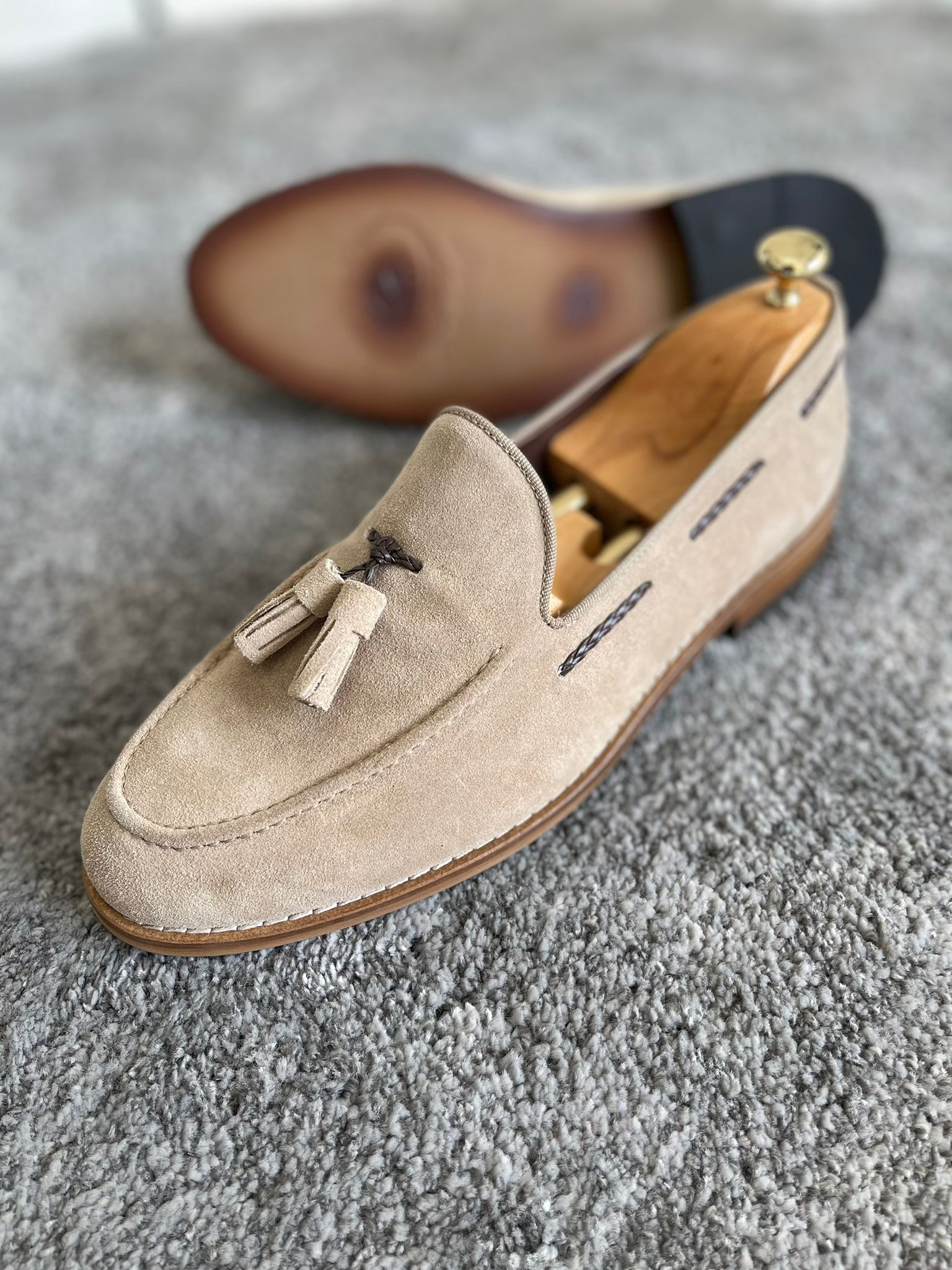 Mens suede deals tassel loafers