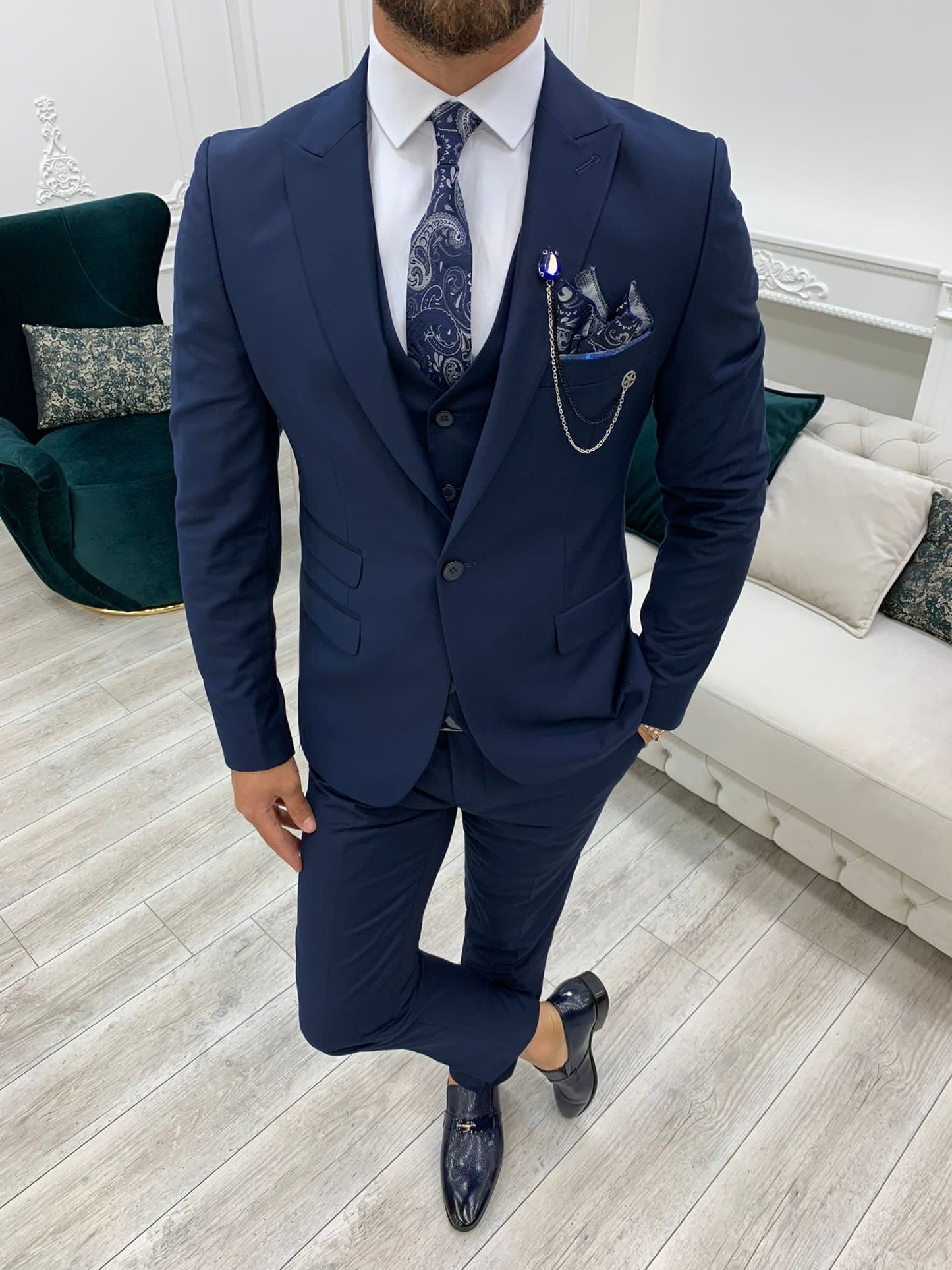 Lance Blue Slim Fit Suit
