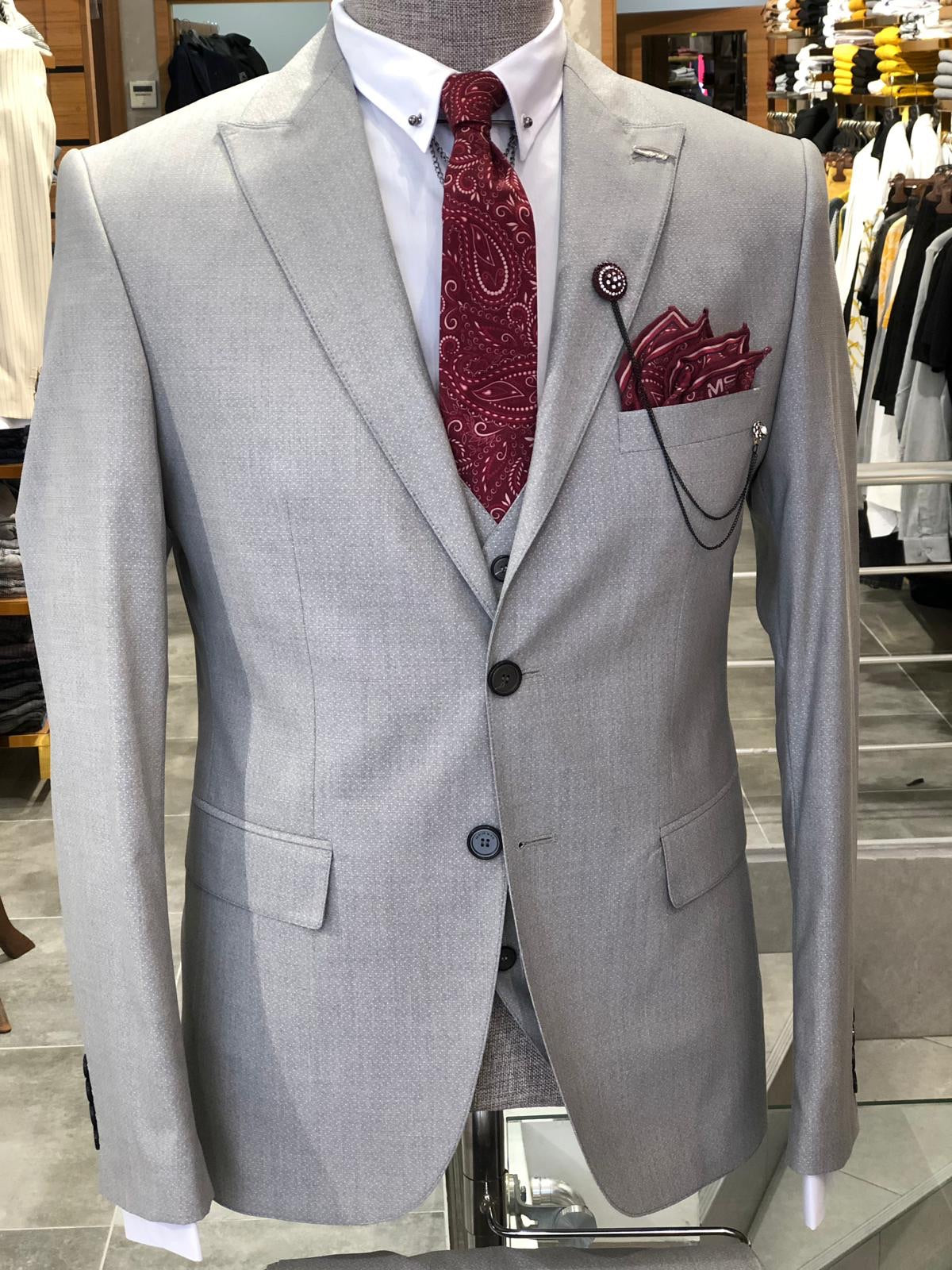 Valencia Gray Slim-Fit Suit