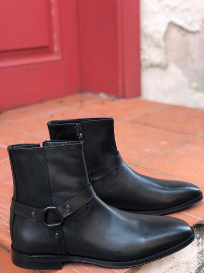 Eva Black Leather Boots