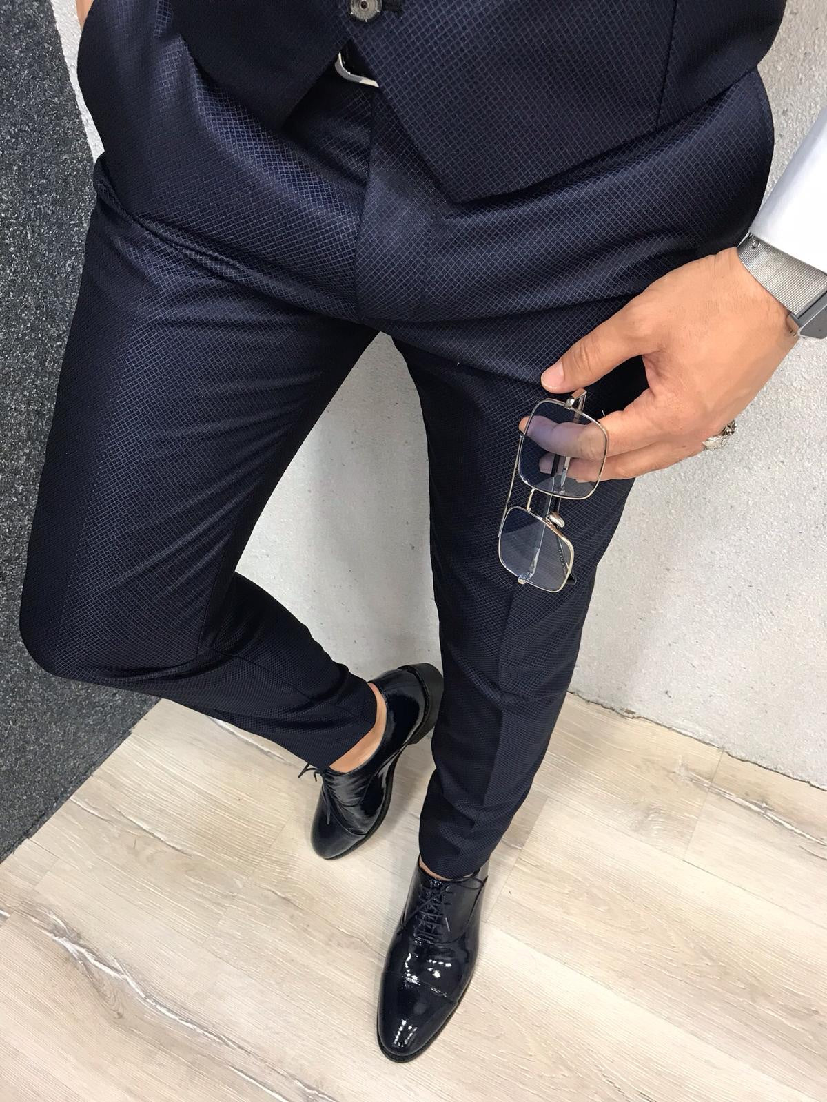 Lazio Navy Blue Slim-Fit Tuxedo