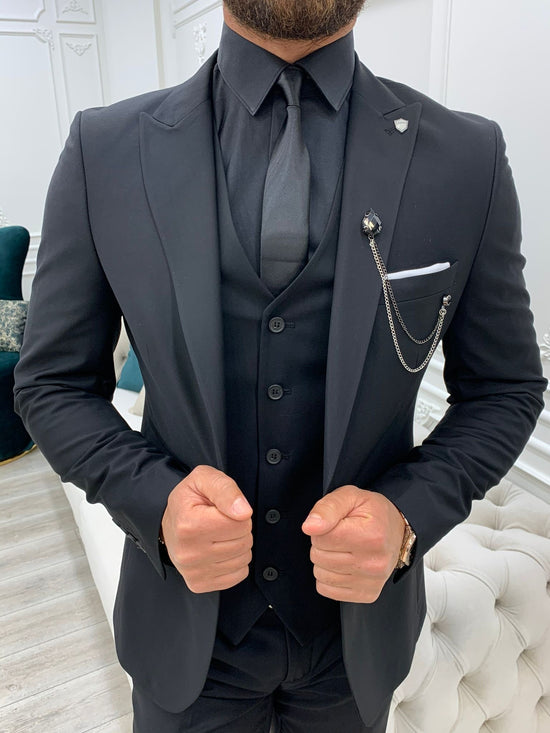 Lance Black Slim Fit Suit – BRABION