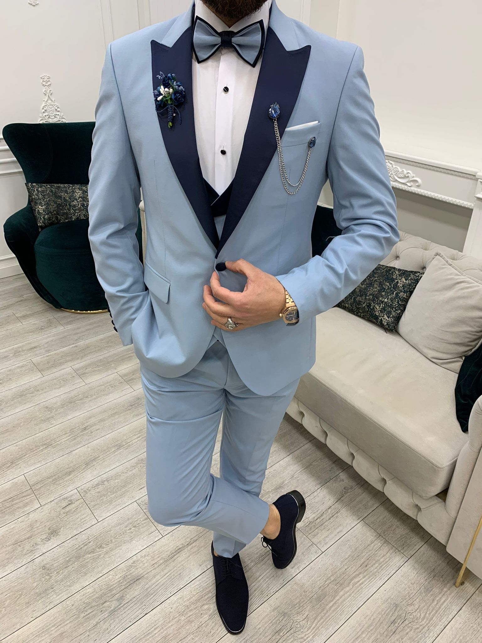 Powder Blue 'Valencia' Tuxedo, Tuxedos & Suits