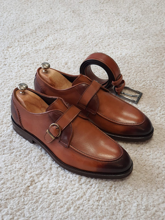 Antonio Tan Buckle Loafers