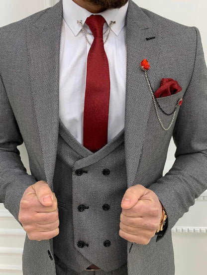 Austin Gray Slim Fit Wool Suit