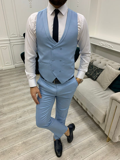 Stefano Light Blue Slim Fit Suit