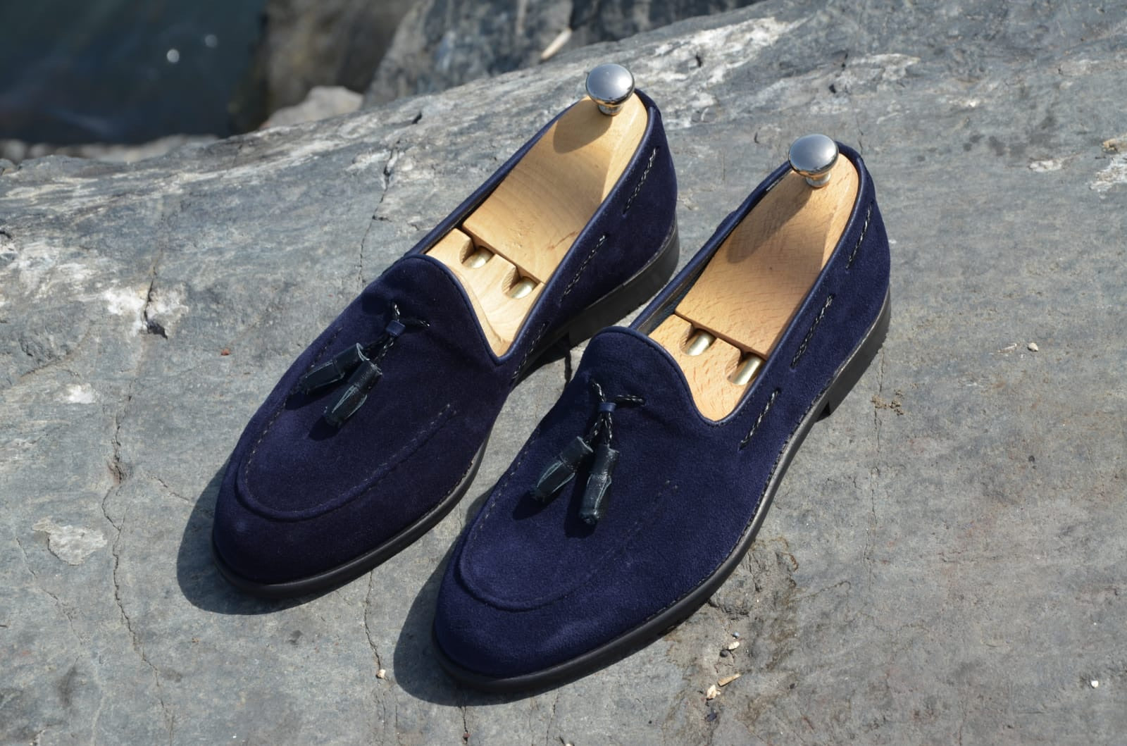 Navy blue deals loafers shoes