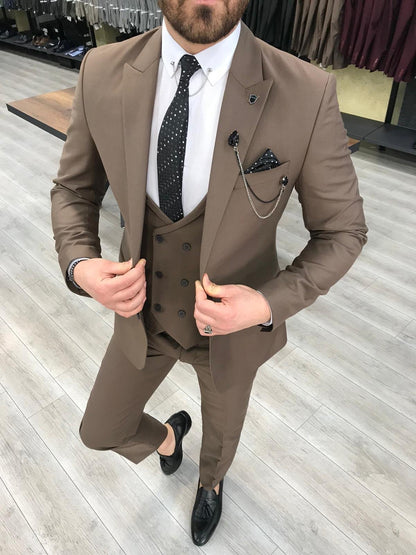 Louis Slim Fit Coffee Suit