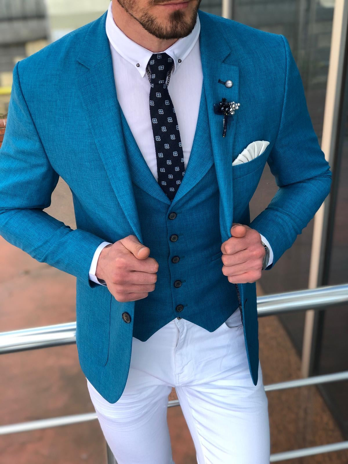 Kingston Turquoise Slim Fit Suit