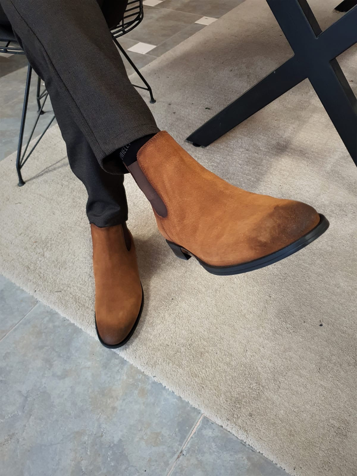 Torino Tan Suede Chelsea Boots – BRABION