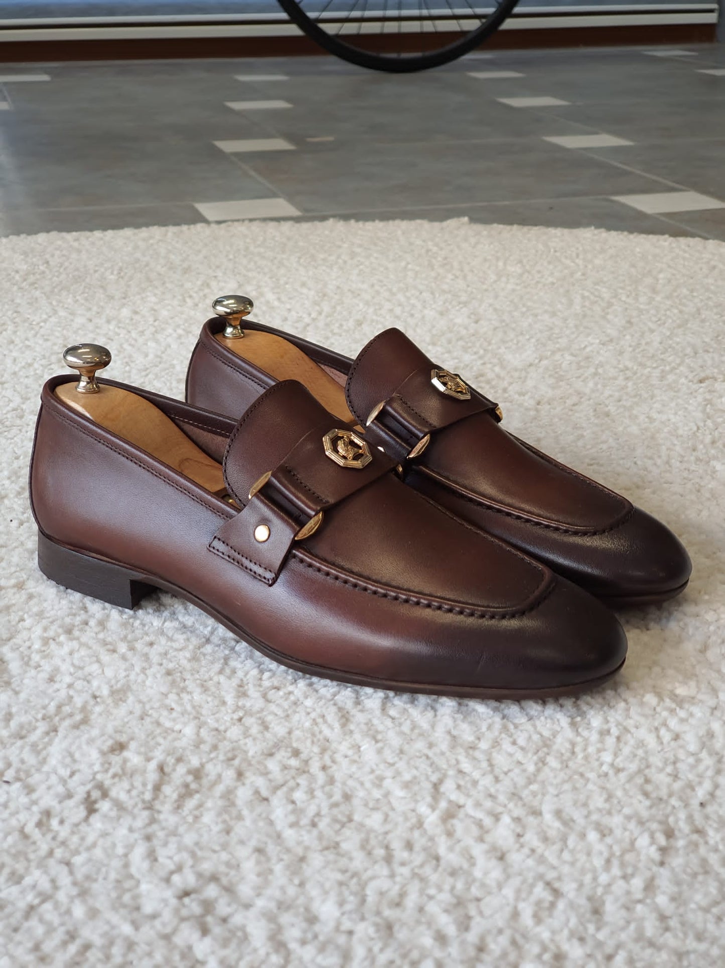 Berton Brown Penny Loafers