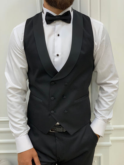 Bernard Black Slim Fit Peak Lapel Tuxedo