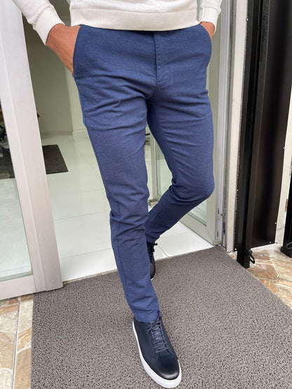 Oslo Indigo Slim Fit Cotton Lycra Pants