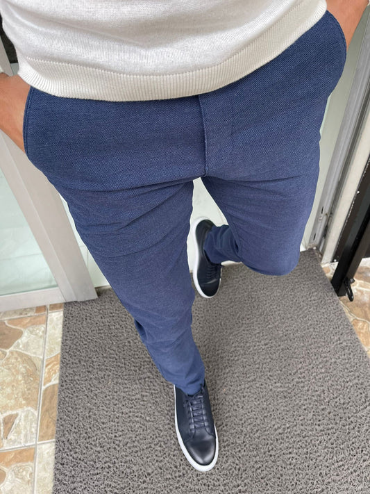 Oslo Indigo Slim Fit Cotton Lycra Pants