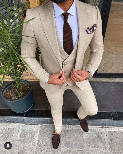Bonomi Beige Slim-Fit Suit