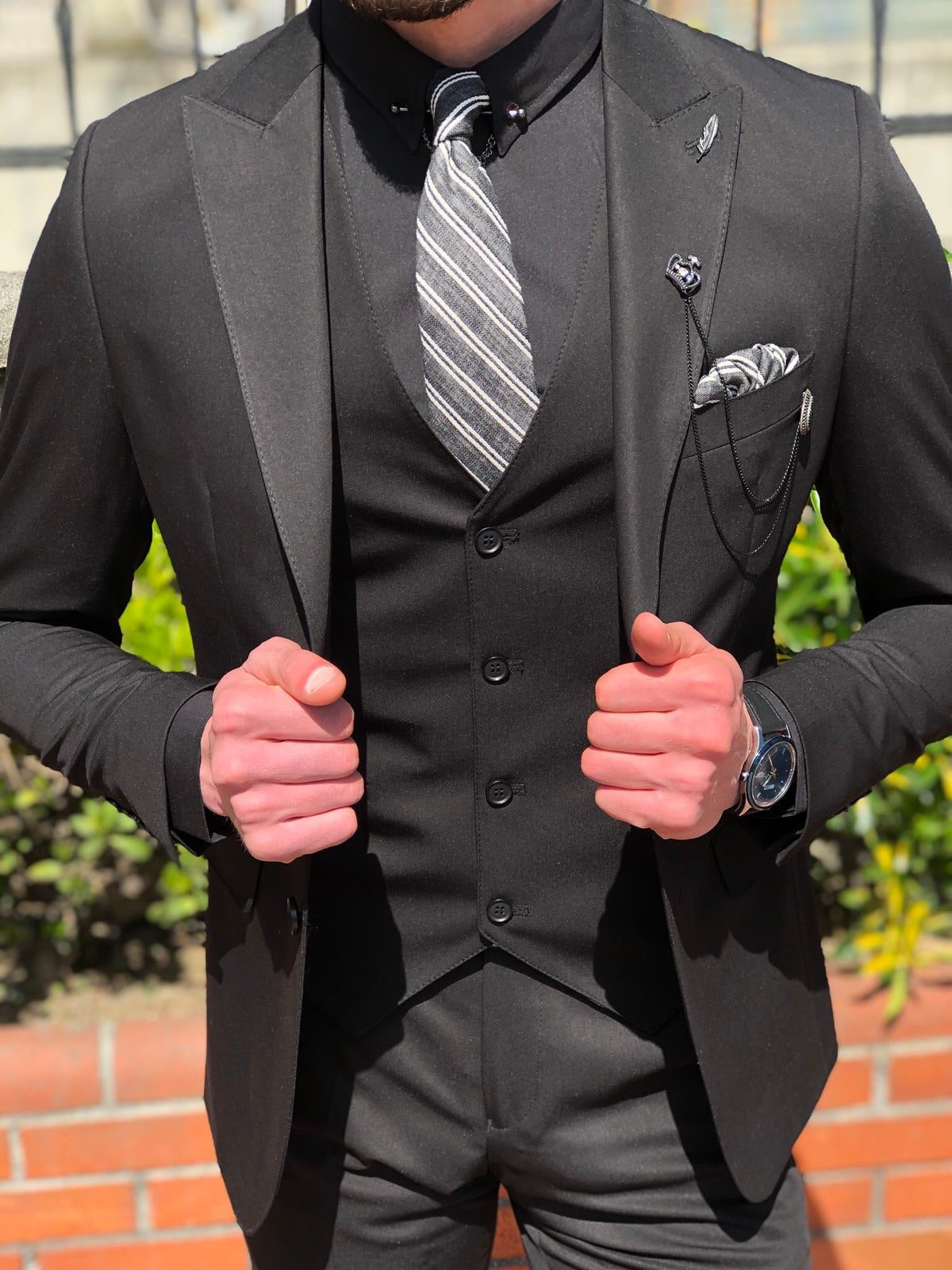 Bernard Black Slim Fit Suit