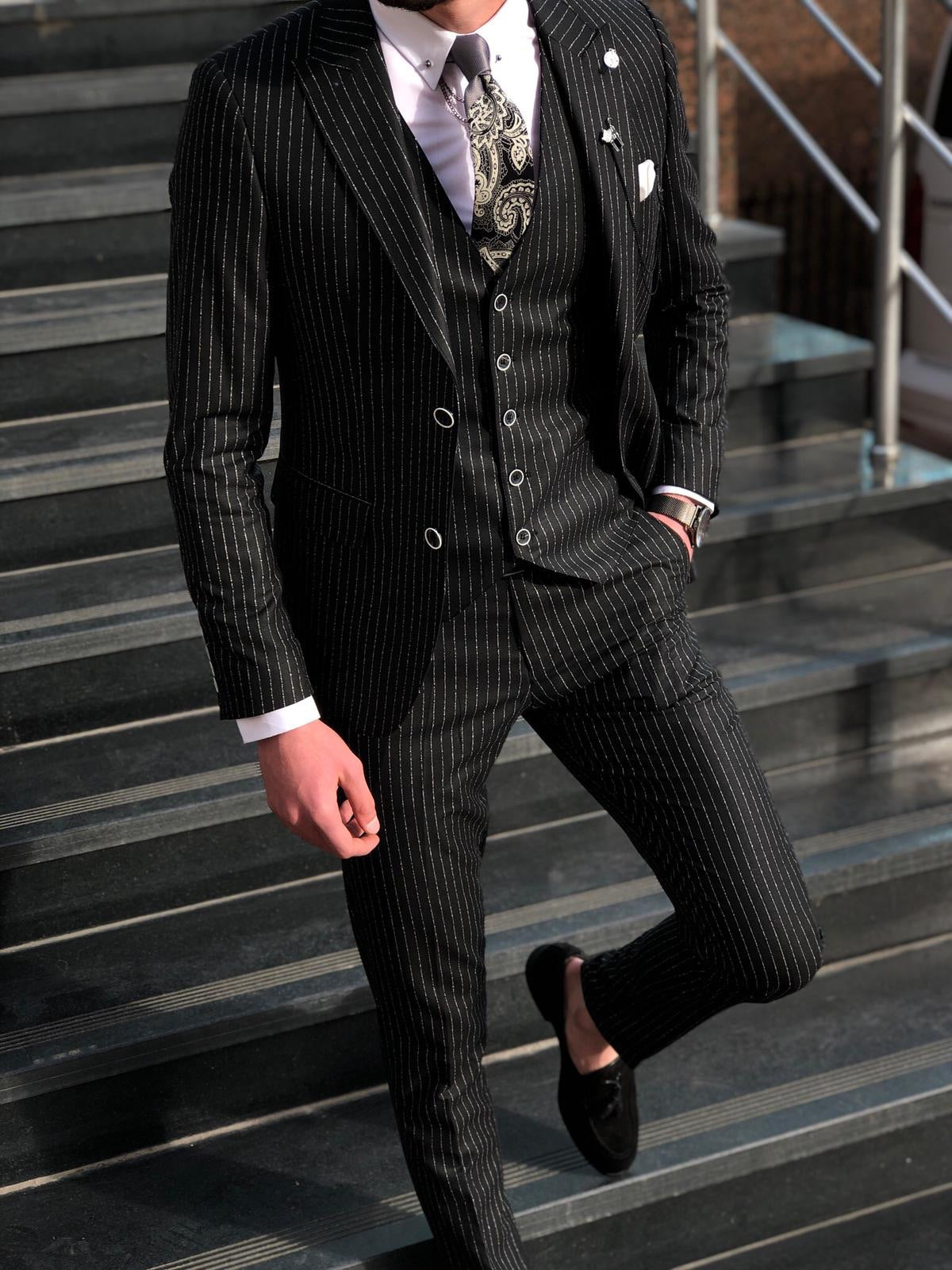 Black 2024 stripe suit