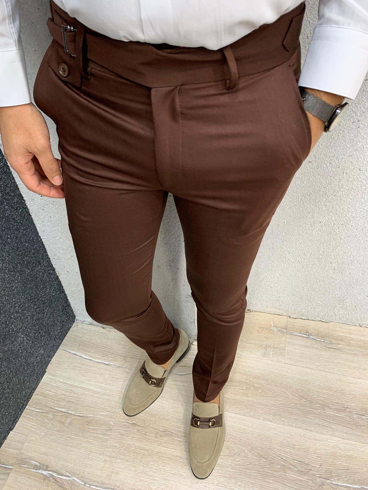 Kingston Brown Slim Pants - Versatile Elegance for Any Occasion